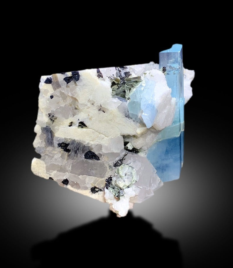 Sky Blue Aquamarines With Mica, Schorl and Feldspar Mineral Specimen From Shigar Valley Skardu Pakistan - 723 gram