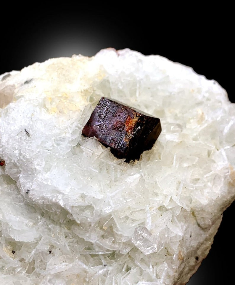 Natural Red Color Tantalite with Morganite, Quartz and Albite, Mineral Specimen, Tantalite Specimen from Afghanistan - 616 gram