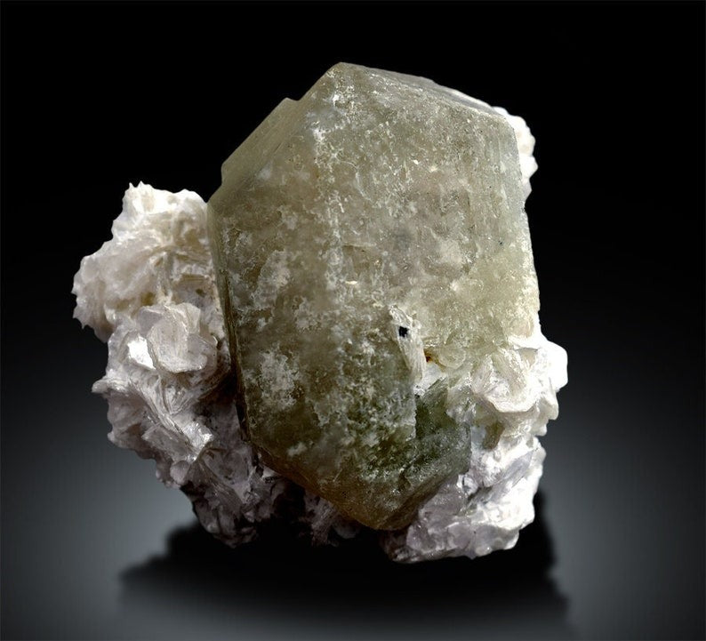 Green Herderite | Herderite Crystal | Herderite Specimen | Herderite with Mica | Rare Herderite | Rare Mineral | Rare Stone | 97 g