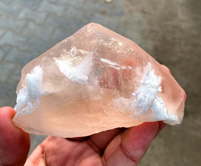 Peach Pink Color Morganite Crystal, Crystal Specimen, Morganite Crystal from Dara-i-Pech Afghanistan - 334 gram