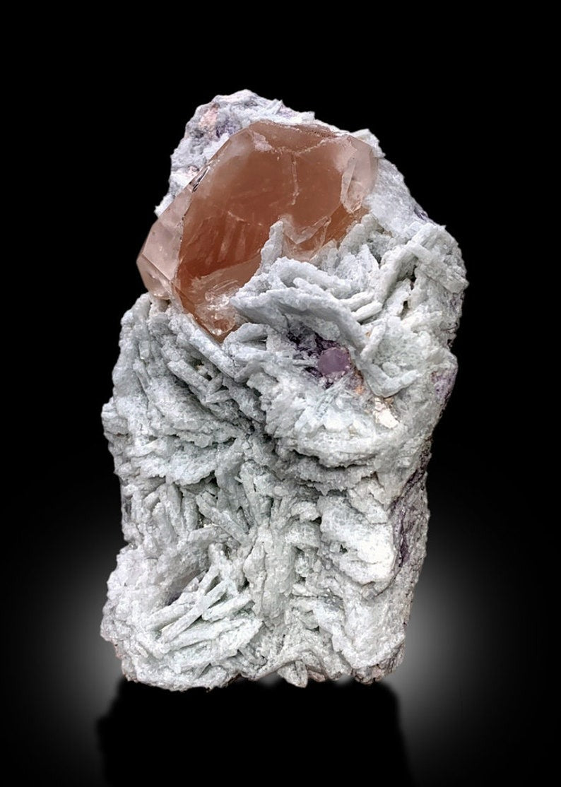 Peach Pink Morganite With Apatite and Cleavelandite Albite Specimen From Afghanistan - 512 gram