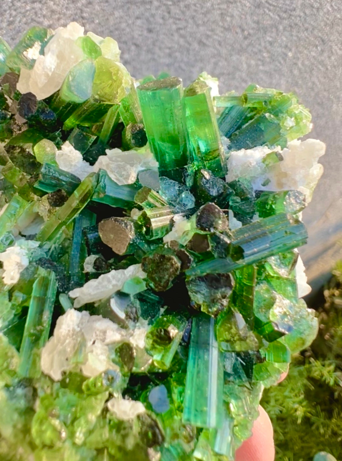 Green Tourmalines with Pink Kunzite from Afghanistan, 291 gram