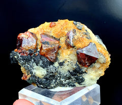 NATURAL ZIRCON CRYSTALS ON MATRIX, ZIRCON SPECIMEN, RED ZIRCON, RARE MINERAL, ZIRCON RAW, 193 GRAM