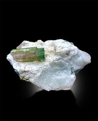 WATERMELON TOURMALINE CRYSTAL ON FELDSPAR, BICOLOR TOURMALINE CRYSTAL, TOURMALINE SPECIMEN, TOURMALINE FOR SALE, MINERAL SPECIMEN, 295 G