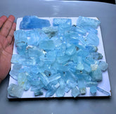 NATURAL SKY BLUE COLOR AQUAMARINE CRYSTALS PARCEL, SHIGAR AQUAMARINE, AQUAMARINE GEMSTONE, AQUAMARINE ROUGH - 1810 GRAM