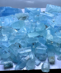 NATURAL SKY BLUE COLOR AQUAMARINE CRYSTALS PARCEL, SHIGAR AQUAMARINE, AQUAMARINE GEMSTONE, AQUAMARINE ROUGH - 1810 GRAM