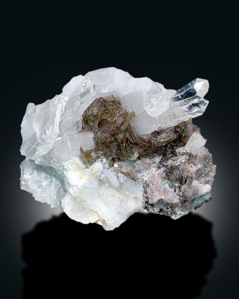 AXINITE SPECIMEN , AXINITE CRYSTALS, AXINITE STONE, QUARTZ CRYSTALS, CRYSTAL CLUSTER, MINERAL SPECIMEN, RAW GEMSTONES, RARE CRYSTALS, 309 G