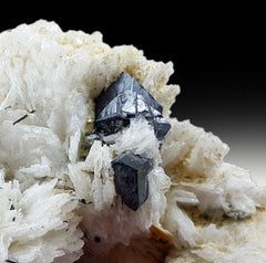 CASSITERITE CRYSTALS ON ALBITE SPECIMEN FROM SKARDU PAKISTAN - 100 GRAM , 72*48 MM