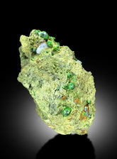 LUSH GREEN DEMANTOID GARNET CRYSTALS WITH CALCITE, GARNET ON MATRIX, DEMANTOID GARNET SPECIMEN, GARNET STONE, RAW MINERAL - 3040 GRAM