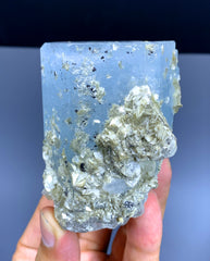 Blue Aquamarine Crystal with Mica from Pakistan - 288 gram
