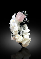 Natural Pink Apatite with Schorl Black Tourmalines and Feldspar, Apatite Crystal, Apatite Specimen from Skardu Pakistan - 47 gram
