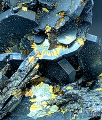 Rare Blue Hematite Cluster with Rutile Inclusions, Iron Stone - 146 gram