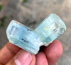 Twinned Blue Aquamarine Crystals from Shigar valley Pakistan - 20 gram