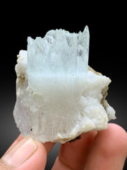 Bicolor Beryl, AquaMorganite Crystal on Matrix, Morganite var Aquamarine with Etched Terminations, AquaMorganite Specimen - 92 gram