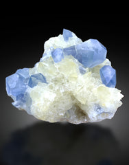 Blue Celestine Crystals on Calcite from Afghanistan - 220 gram