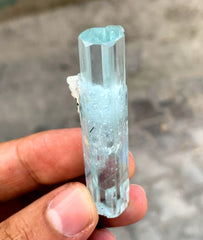 Transparent Blue Aquamarine with Quartz from Shigar valley Pakistan - 17 gram