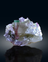Bicolor Tourmaline Crystals with Quartz on Lepidolite from Afghanistan - 335 gram