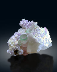 Bicolor Tourmaline Crystals with Quartz on Lepidolite from Afghanistan - 335 gram