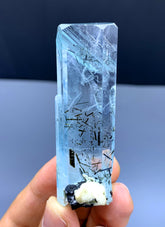 Gemmy Blue Aquamarine with Schorl Inclusions from Shigar valley Pakistan - 40 gram