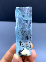 Gemmy Blue Aquamarine with Schorl Inclusions from Shigar valley Pakistan - 40 gram