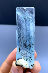 Gemmy Blue Aquamarine with Schorl Inclusions from Shigar valley Pakistan - 40 gram