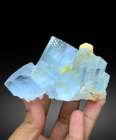 Blue Aquamarine crystals with Microcline Feldspar from Nagar Pakistan - 316 grams