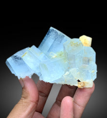 Blue Aquamarine crystals with Microcline Feldspar from Nagar Pakistan - 316 grams