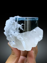 Blue Cap Tourmaline on Cleavelandite Albite and Quartz from Paprok Afghanistan - 455 gram