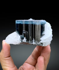 Blue Cap Tourmaline on Cleavelandite Albite and Quartz from Paprok Afghanistan - 455 gram