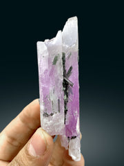 Natural Pink Kunzite with Green Tourmalines from Afghanistan - 99 gram