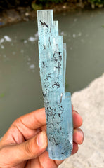 Sky Blue Aquamarine Cluster with Schorl from Shigar valley Pakistan - 146 gram