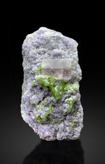 Pink Morganite with Green Tourmalines on Lepidolite from Afghanistan - 785 gram