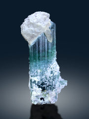 Exquisite Neon Blue Tourmaline with Quartz and Lepidolite from Afghanistan - 355 gram