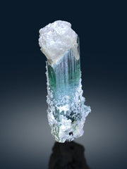 Exquisite Neon Blue Tourmaline with Quartz and Lepidolite from Afghanistan - 355 gram