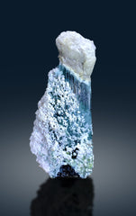 Exquisite Neon Blue Tourmaline with Quartz and Lepidolite from Afghanistan - 355 gram