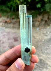 Transparent Blue Aquamarine Cluster with Schorl from Shigar valley Pakistan - 31 gram