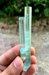 Transparent Blue Aquamarine Cluster with Schorl from Shigar valley Pakistan - 31 gram