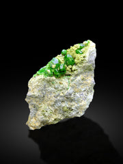 Lush Green Demantoid Garnet Crystals on Matrix, Garnet Specimen - 223 gram