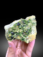 Green Demantoid Garnet Cluster on Matrix - 272 gram
