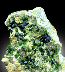 Green Demantoid Garnet Cluster on Matrix - 272 gram