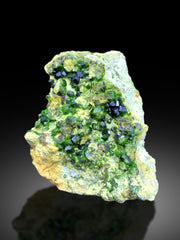 Green Demantoid Garnet Cluster on Matrix - 272 gram