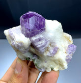 Purple Scapolite Crystal on Marble Matrix from Afghanistan - 175 gram