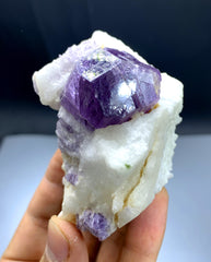 Purple Scapolite Crystal on Marble Matrix from Afghanistan - 175 gram