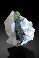 Green Tourmaline on Quartz and Albite from Afghanistan - 160 gram