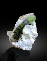 Green Tourmaline on Quartz and Albite from Afghanistan - 160 gram