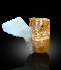 Transparent Rich Golden Color Topaz with Feldspar from Skardu Pakistan - 67 gram