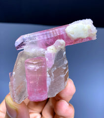 Pink Tourmaline Crystals on Quartz from Afghanistan - 70 gram