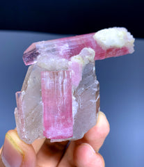Pink Tourmaline Crystals on Quartz from Afghanistan - 70 gram