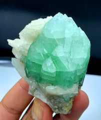 Green Apophyllite with Stilbite from Jalgaon, India - 169 gram