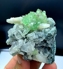 Green Color Apophyllite on Stilbite from Jalgaon, India - 141 gram